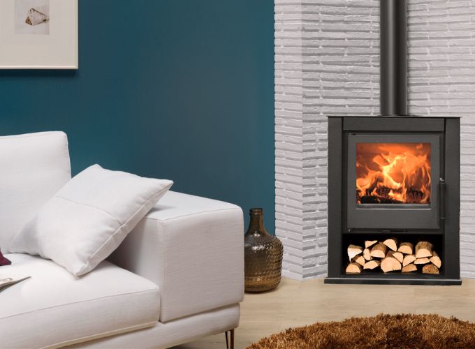 Installing a corner wood-burning stove