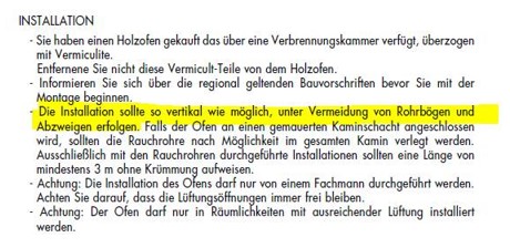 Intallation kaminöfen panadero
