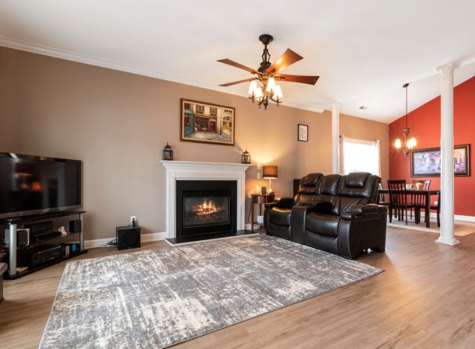 Fireplace and TV in the living room